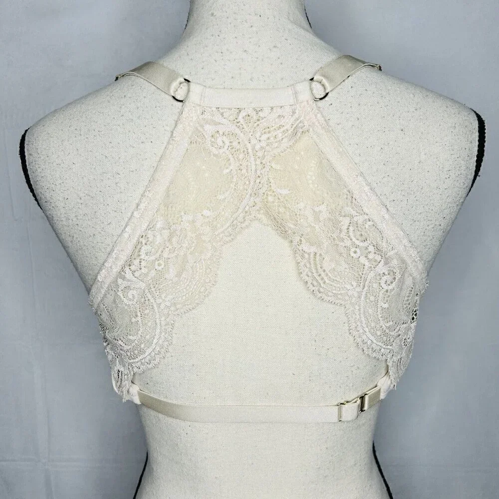 Third Love 32E / 34D Beige Lace Racerback Women's Underwire Lined Bra
